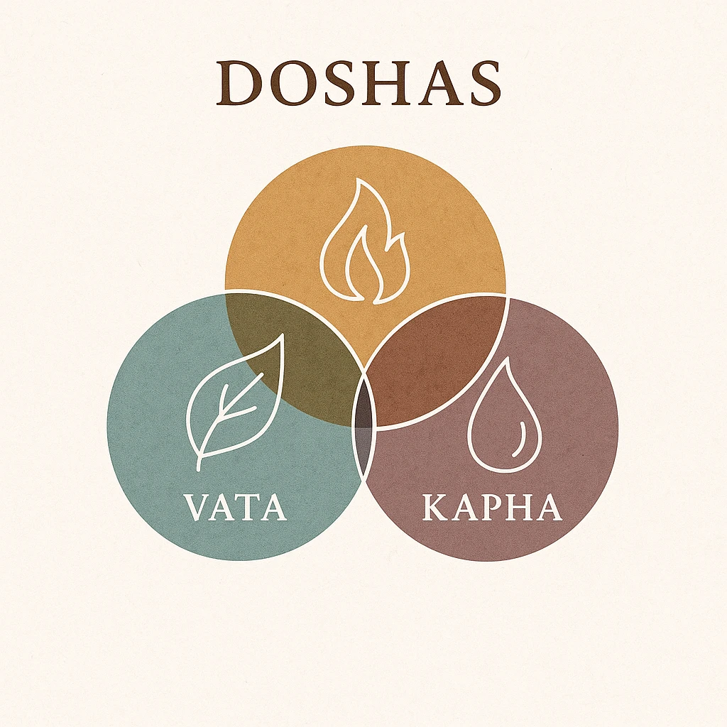 doshas-ayurveda-schema Schéma des doshas Vata Pitta Kapha selon l’ayurvéda