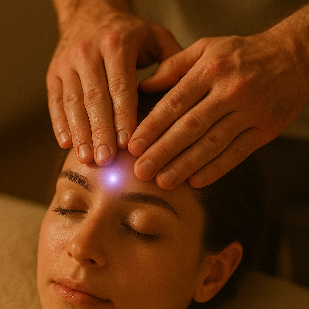 Stimulation du troisième œil : massage doux pour équilibre et clarté mentale