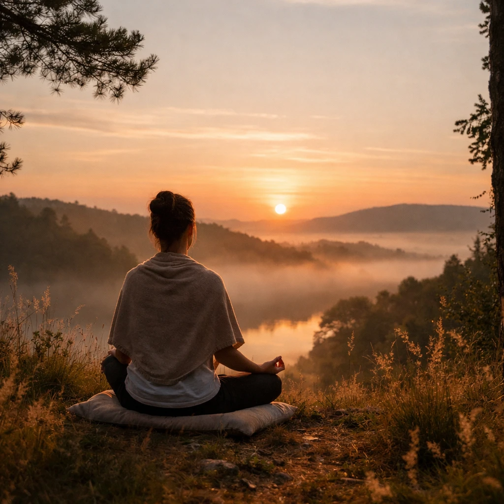 femme qui médite dans une retraite bien etre