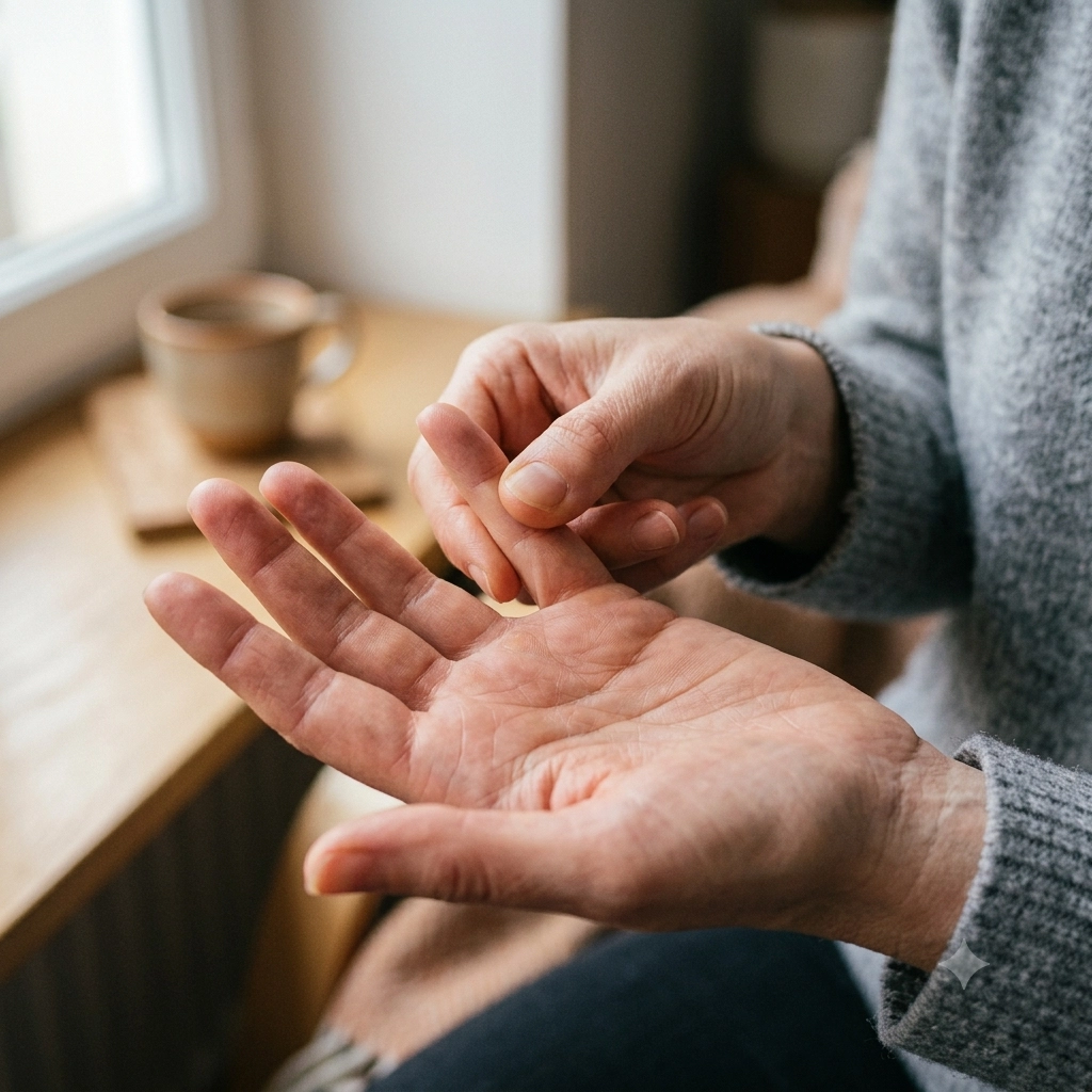 Auto massage des mains travail des doigts